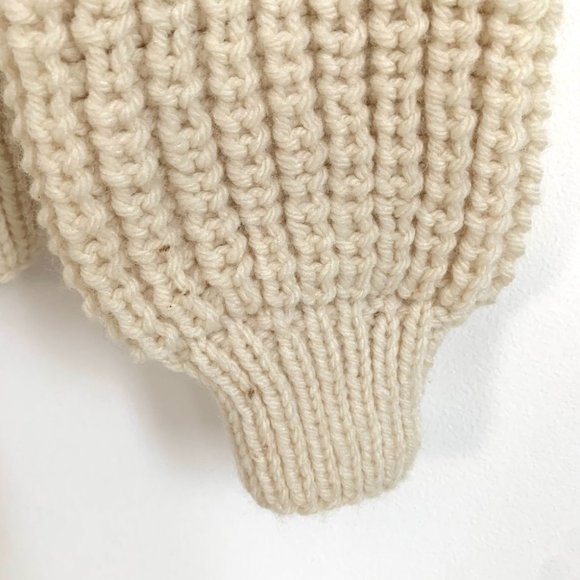 HANDKNIT Heavy Fisherman Knit Sweater Cream Vintage - Picture 6 of 7